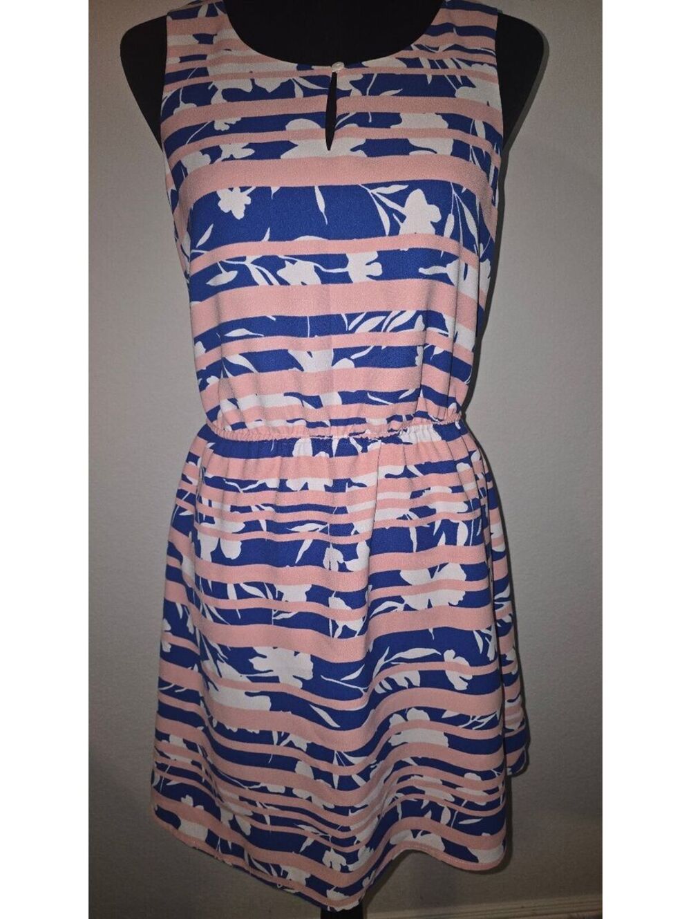 market & spruce Women's Sleeveless Floral Stripe Dress Size Small